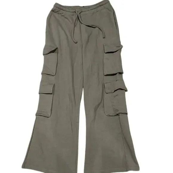 NWT Weworewhat Cargo Oversized Baggy Relaxed Fit High Rise Sweat Pants S Stone - Picture 2 of 15